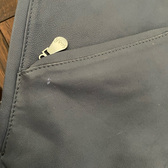 Sash Crossbody Sling Bag in Denim Blue 100% Leather - Picture 3 of 9